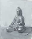 w1306 Buddha Aquarell
